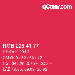 Color code: RGB 225 41 77 | qconv.com