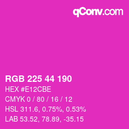 Color code: RGB 225 44 190 | qconv.com