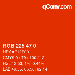 Color code: RGB 225 47 0 | qconv.com