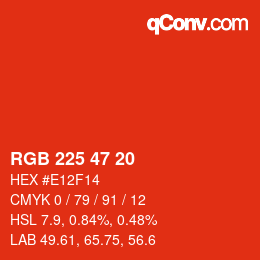 Código de color: RGB 225 47 20 | qconv.com