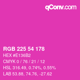 Color code: RGB 225 54 178 | qconv.com