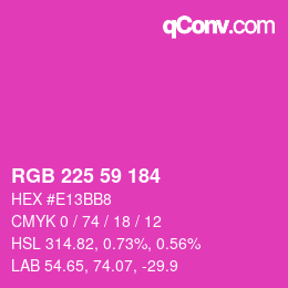 Color code: RGB 225 59 184 | qconv.com