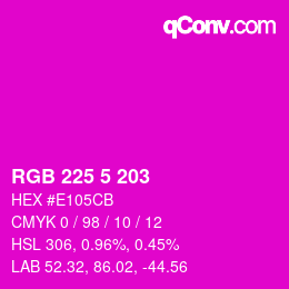 Color code: RGB 225 5 203 | qconv.com