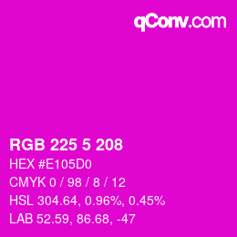 Color code: RGB 225 5 208 | qconv.com