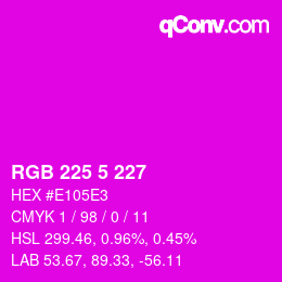 Color code: RGB 225 5 227 | qconv.com