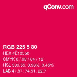 Color code: RGB 225 5 80 | qconv.com