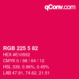 Color code: RGB 225 5 82 | qconv.com