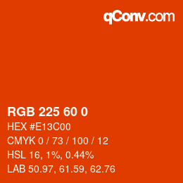 カラーコード: RGB 225 60 0 | qconv.com
