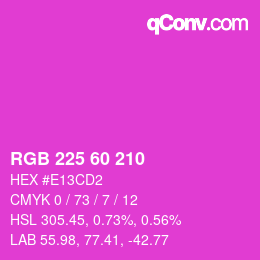 Color code: RGB 225 60 210 | qconv.com