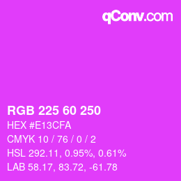 Color code: RGB 225 60 250 | qconv.com