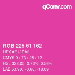 Color code: RGB 225 61 162 | qconv.com