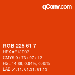 Code couleur: RGB 225 61 7 | qconv.com