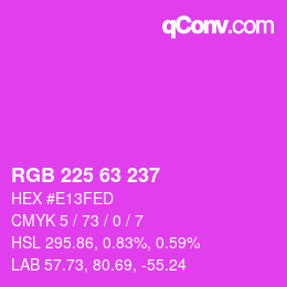 Color code: RGB 225 63 237 | qconv.com