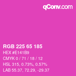 カラーコード: RGB 225 65 185 | qconv.com