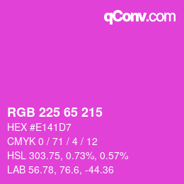 カラーコード: RGB 225 65 215 | qconv.com
