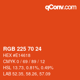 カラーコード: RGB 225 70 24 | qconv.com