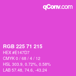 Código de color: RGB 225 71 215 | qconv.com