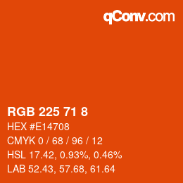 Color code: RGB 225 71 8 | qconv.com