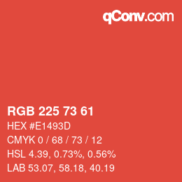 Color code: RGB 225 73 61 | qconv.com