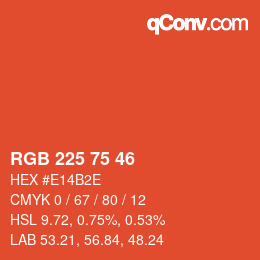 Color code: RGB 225 75 46 | qconv.com