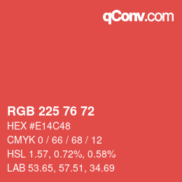 Color code: RGB 225 76 72 | qconv.com