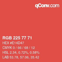 Color code: RGB 225 77 71 | qconv.com