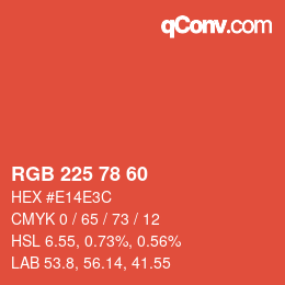 カラーコード: RGB 225 78 60 | qconv.com
