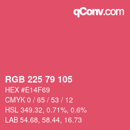 カラーコード: RGB 225 79 105 | qconv.com