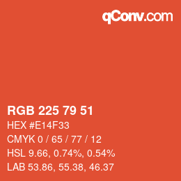 カラーコード: RGB 225 79 51 | qconv.com