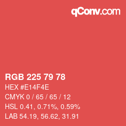 Farbcode: RGB 225 79 78 | qconv.com