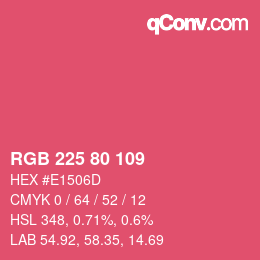 Color code: RGB 225 80 109 | qconv.com