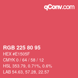 カラーコード: RGB 225 80 95 | qconv.com