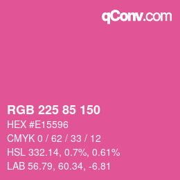カラーコード: RGB 225 85 150 | qconv.com