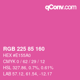 カラーコード: RGB 225 85 160 | qconv.com