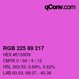 カラーコード: RGB 225 89 217 | qconv.com