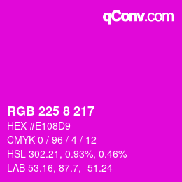 Color code: RGB 225 8 217 | qconv.com