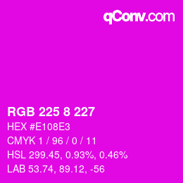 Color code: RGB 225 8 227 | qconv.com