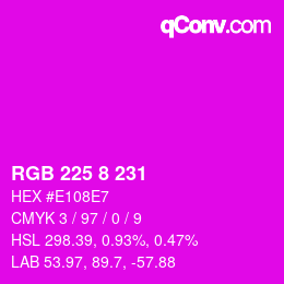 Color code: RGB 225 8 231 | qconv.com