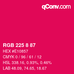 Color code: RGB 225 8 87 | qconv.com
