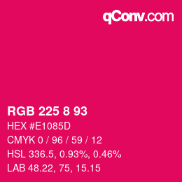 Color code: RGB 225 8 93 | qconv.com