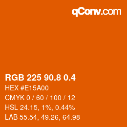 カラーコード: RGB 225 90.8 0.4 | qconv.com