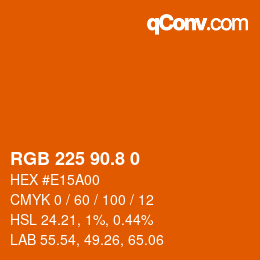 カラーコード: RGB 225 90.8 0 | qconv.com