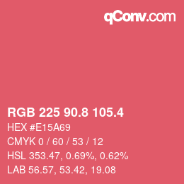 カラーコード: RGB 225 90.8 105.4 | qconv.com