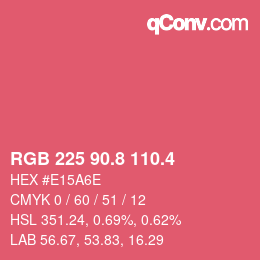 カラーコード: RGB 225 90.8 110.4 | qconv.com