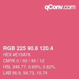 カラーコード: RGB 225 90.8 120.4 | qconv.com