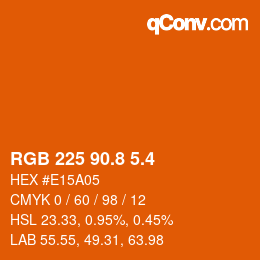 カラーコード: RGB 225 90.8 5.4 | qconv.com
