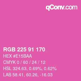Color code: RGB 225 91 170 | qconv.com