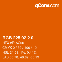 カラーコード: RGB 225 92.2 0 | qconv.com