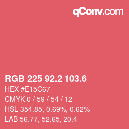 カラーコード: RGB 225 92.2 103.6 | qconv.com