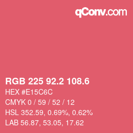 カラーコード: RGB 225 92.2 108.6 | qconv.com